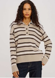 Rails Paxton Rugby Knit Top - Heather Oat