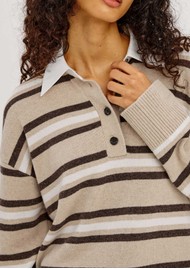Rails Paxton Rugby Knit Top - Heather Oat