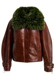ESSENTIEL ANTWERP Kabuki Faux Leather Jacket - Cigar Lounge