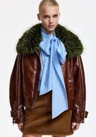 ESSENTIEL ANTWERP Kabuki Faux Leather Jacket - Cigar Lounge