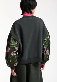 ESSENTIEL ANTWERP Kueer Floral Jacquard Sweatshirt - Charcoal Grey