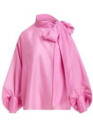 ESSENTIEL ANTWERP Karismatic Oversized Pussybow Top - Milennial Pink