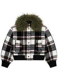 ESSENTIEL ANTWERP Krop Check Jacket - Khaki Mission