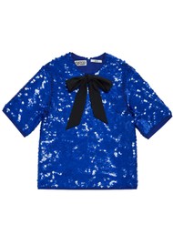 ESSENTIEL ANTWERP Klean Sequin Bow Top - Indigo Ink