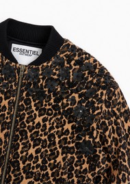 ESSENTIEL ANTWERP Kasenembo Puffy Corduroy Embellished Bomber Jacket - Camel Club