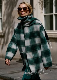 VARLEY Alderton Check Scarf Coat - Ponderosa Pine