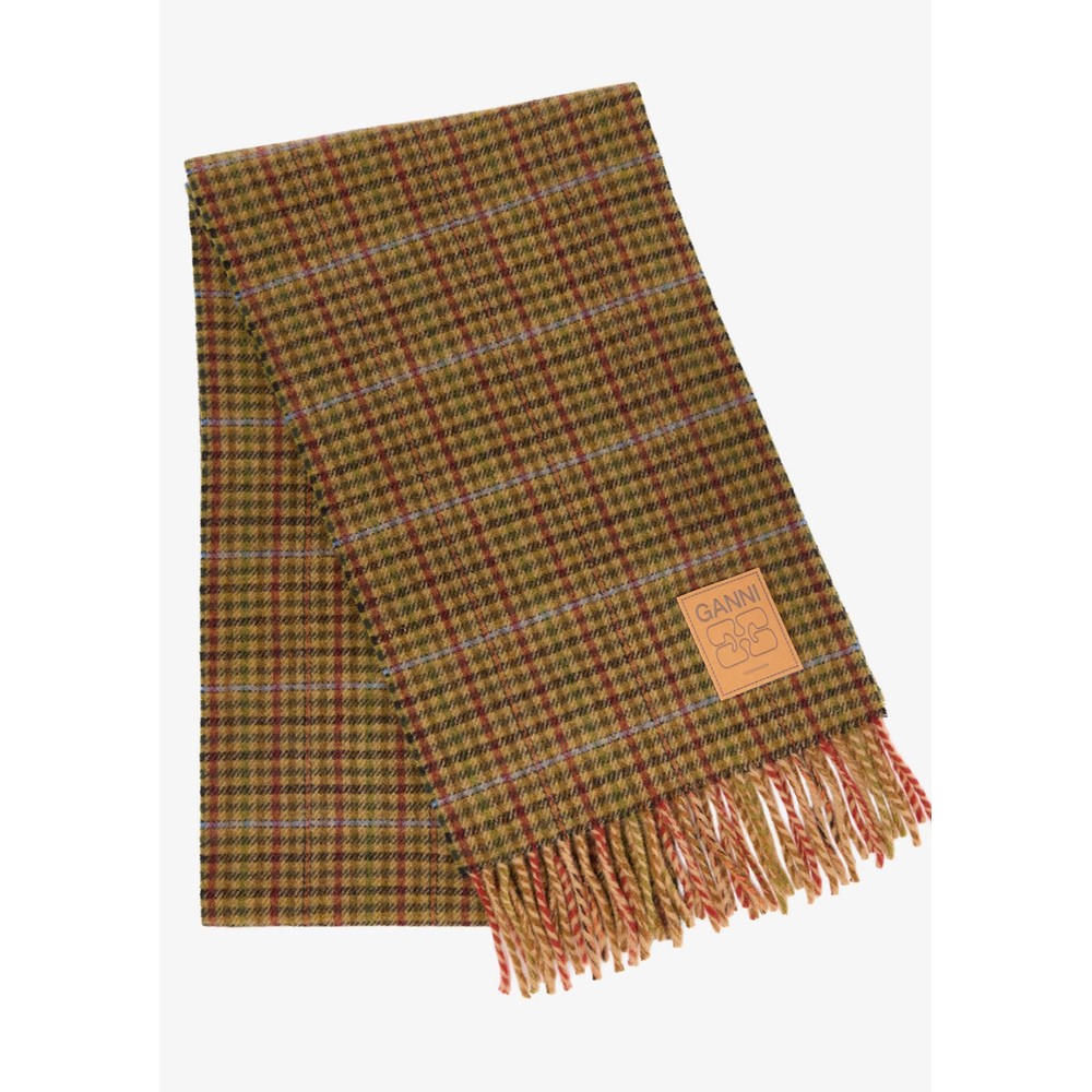 Ganni Compact Check Scarf - Multi