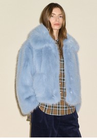 SAMDI Jude Faux Fur Jacket - Ice Blue