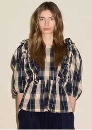 SAMDI Beatrice Cotton Blouse - Check