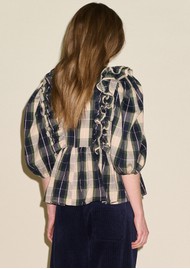 SAMDI Beatrice Cotton Blouse - Check