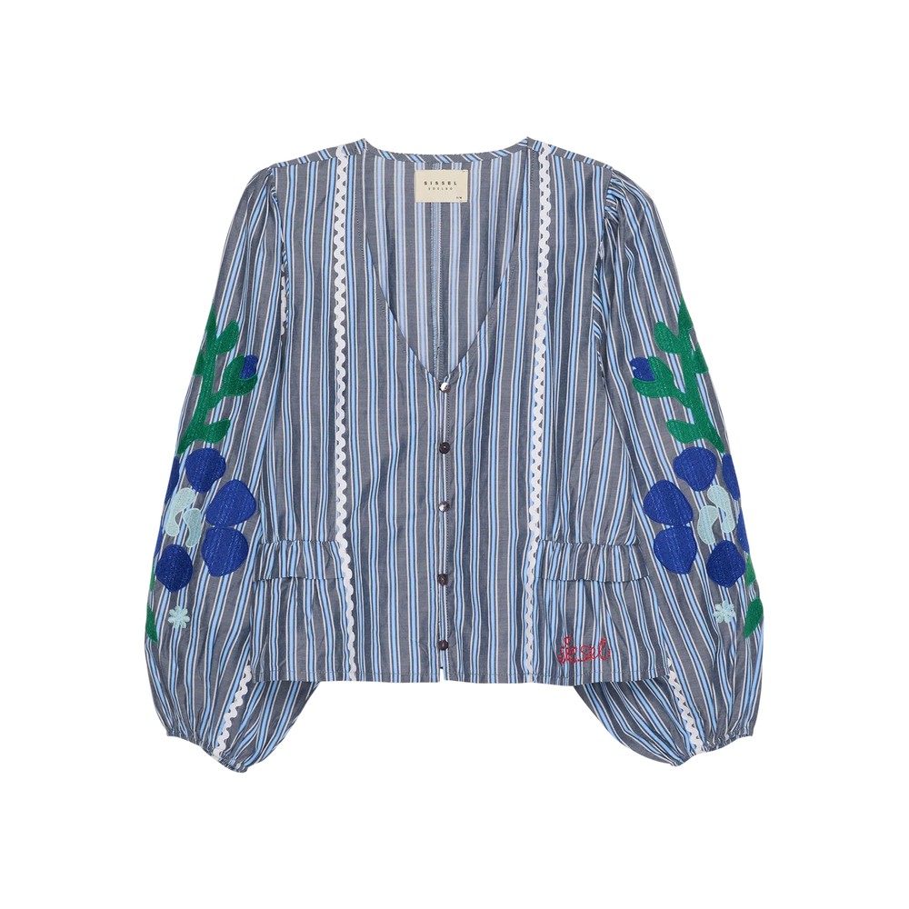 SISSEL EDELBO Veda Blouse - Grey Stripes