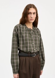 SKALL Cilla Cotton Shirt - Green/White