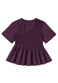 DAMSON MADDER Emmy Shirred Top - Plum