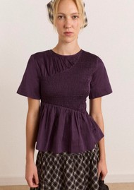 DAMSON MADDER Emmy Shirred Top - Plum