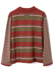 DAMSON MADDER Noah Cinch Rugby Top - Olive/Pink