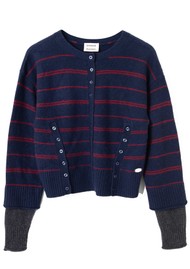 DAMSON MADDER Franny Double Layer Cardigan - Navy