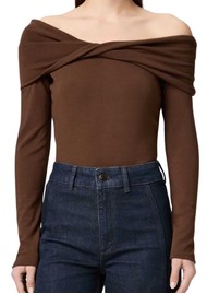 Paige Denim Aaliyah Off Shoulder Top - Hickory