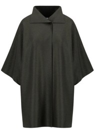 HARRIS WHARF Kimono Mantle Coat - Dark Khaki