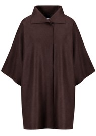 HARRIS WHARF Kimono Mantle Coat - Bordeaux