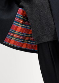 HARRIS WHARF Oversized Funnel Jacket with Quilted Lining - Dark Blue