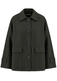 HARRIS WHARF Raglan Jacket with Quilted Liberty Lining - Dark Khaki