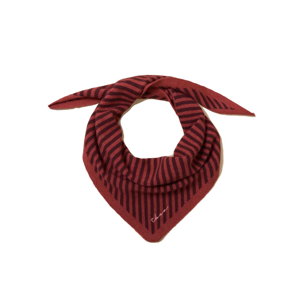 TBCO Merino Wool Triangle Scarf - Berry Stripe