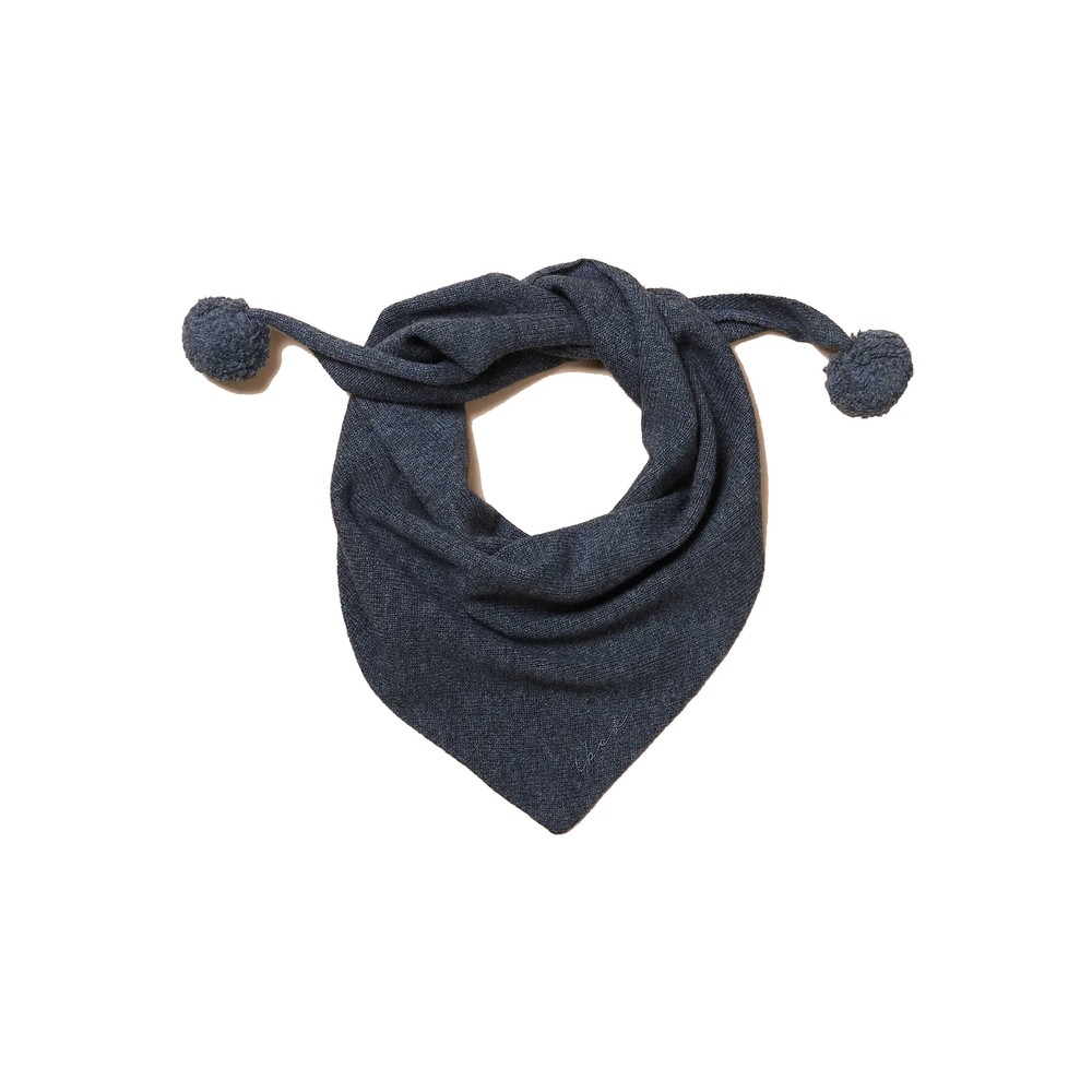 TBCO Merino Wool Triangle Scarf - Grey Pompom