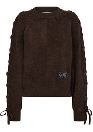 HAUTE LAMITIE Duke Tie Knit Jumper - Mocca