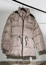 HAUTE LAMITIE Climb Check Puffer Coat - Brown Check