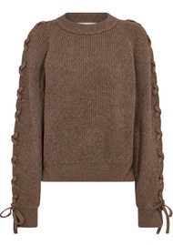 HAUTE LAMITIE Duke Tie Knit Jumper - Mocca