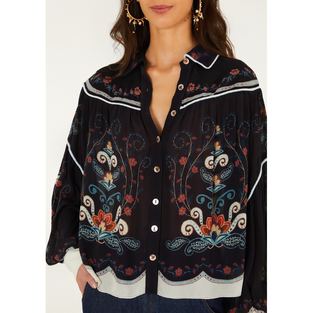 FARM RIO Nikita Blouse - Winter Black