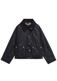 BARBOUR PRE-ORDER: Icons Modern Spey Waxed Jacket - Navy & Birchwood
