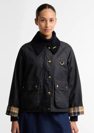 BARBOUR PRE-ORDER: Icons Modern Spey Waxed Jacket - Navy & Birchwood