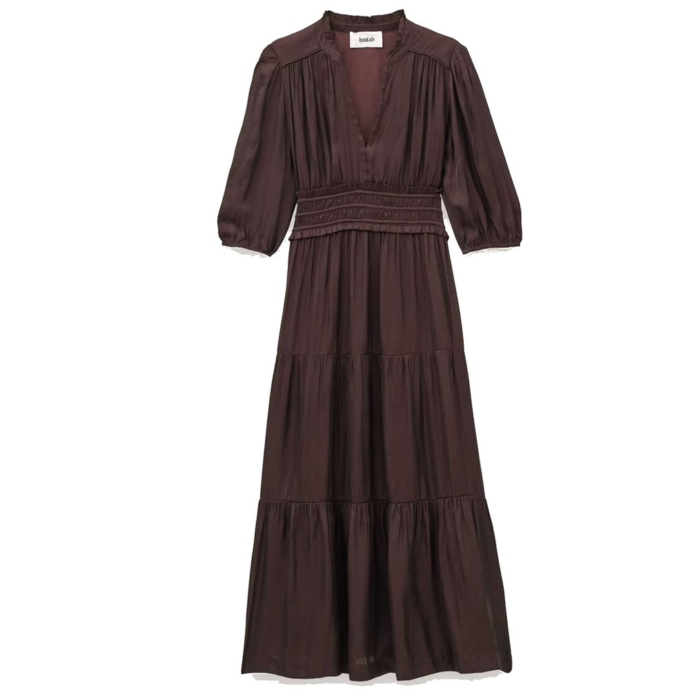 Ba&sh Cleli Ruffle Dress - Aubergine