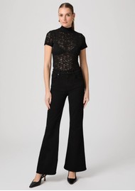 Paige Denim Marlow Skimmer High Rise Flare Jean - Black Shadow