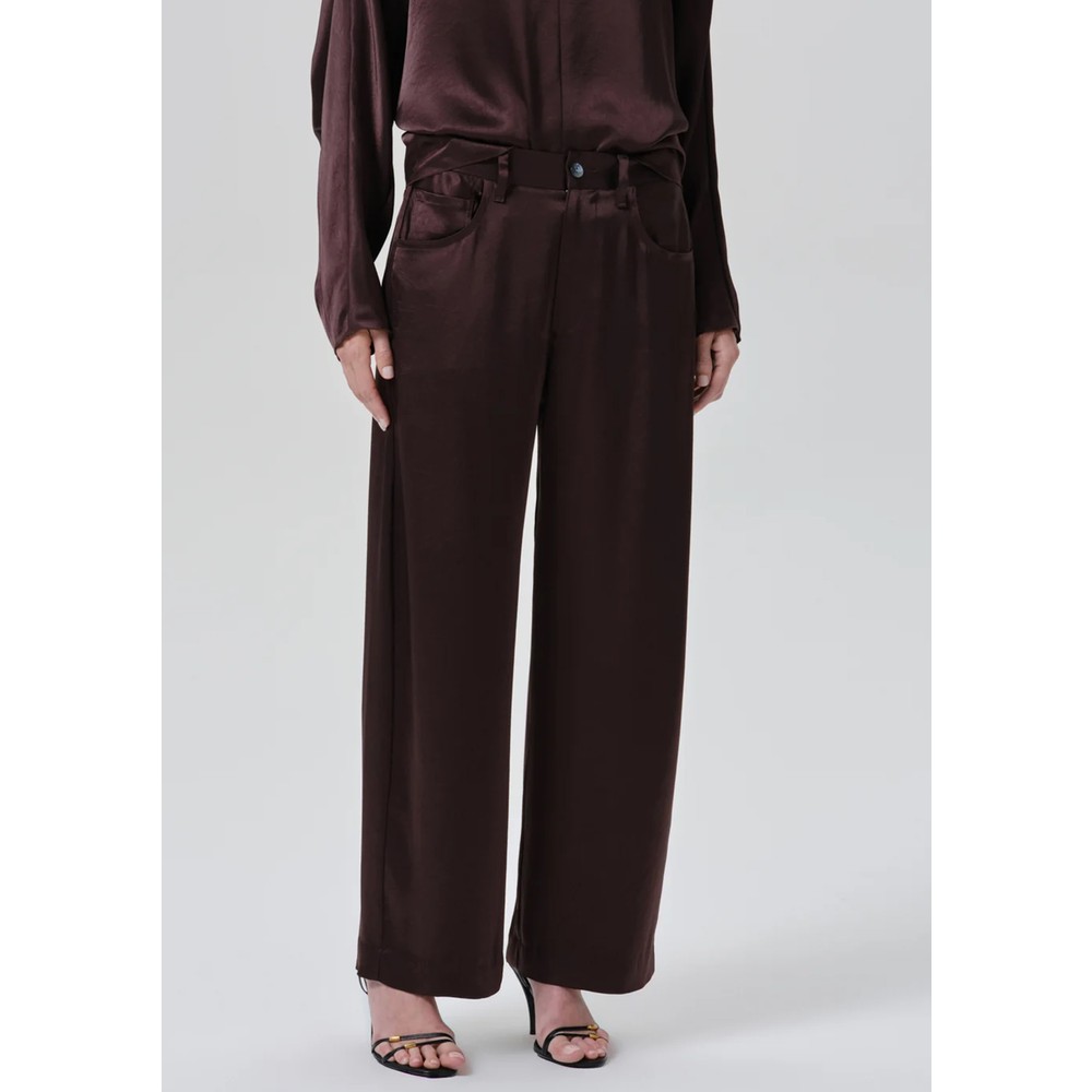 CITIZENS OF HUMANITY Brynn Satin Trousers - Espresso