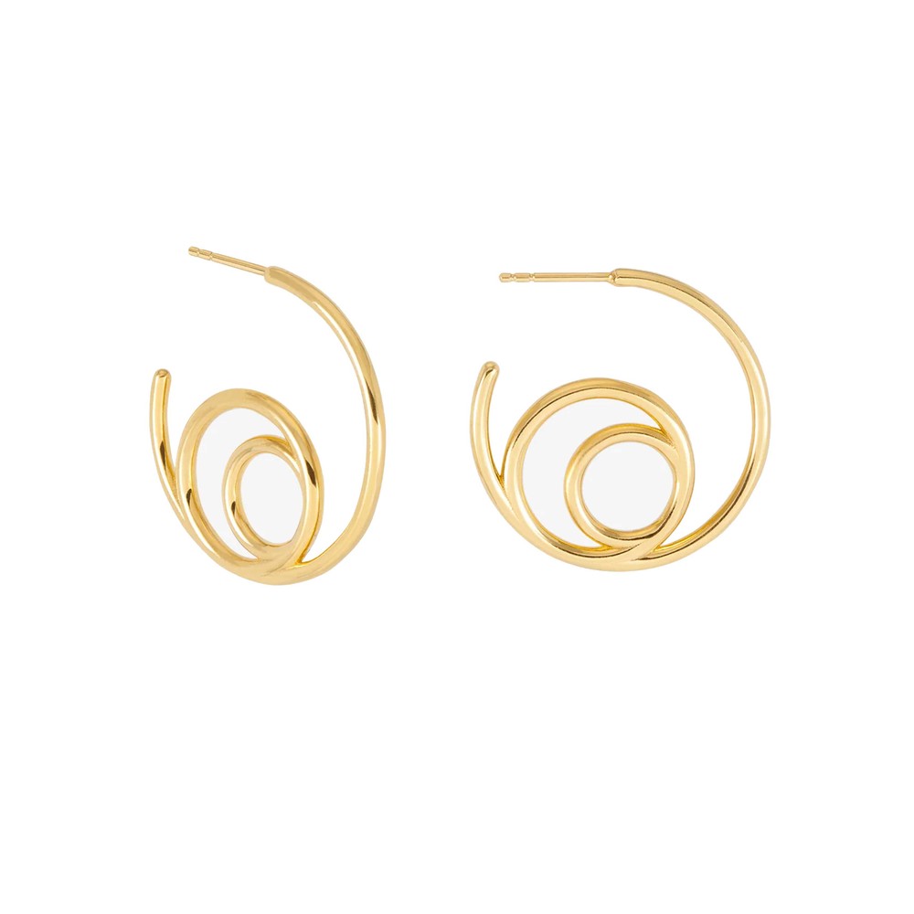 RACHEL JACKSON Medium Swirl Hoop Earrings - Gold