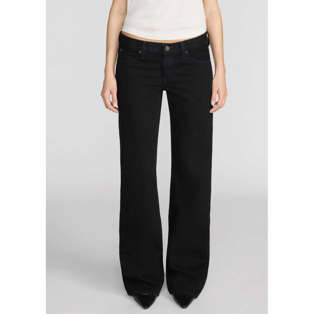 Frame Denim The Pixie Gray Wide Leg Flare Jeans - Black