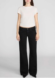 Frame Denim The Pixie Gray Wide Leg Flare Jeans - Black