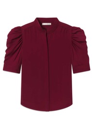 Frame Denim Gillian Silk Blouse - Garnet