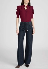 Frame Denim Gillian Silk Blouse - Garnet