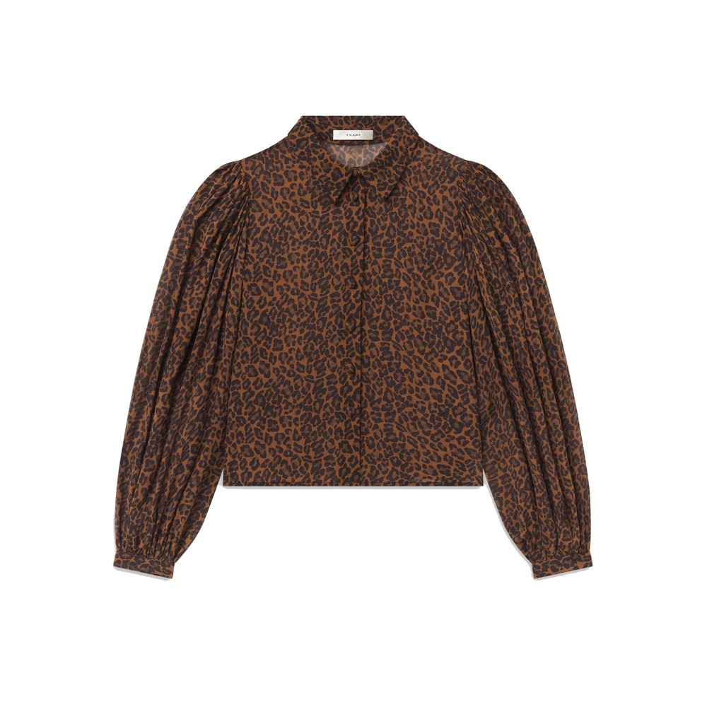 Frame Denim Silk Prairie Shirt - Light Leopard