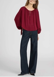 Frame Denim Silk Serenade Blouse - Garnet
