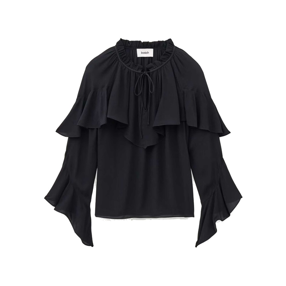 Ba&sh Betty Ruffle Blouse - Black