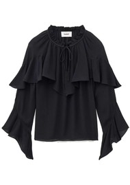 Ba&sh Betty Ruffle Blouse - Black