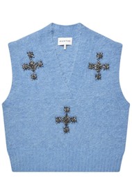 MUNTHE Vurulia Alpaca Blend Sleeveless Jumper - Blue
