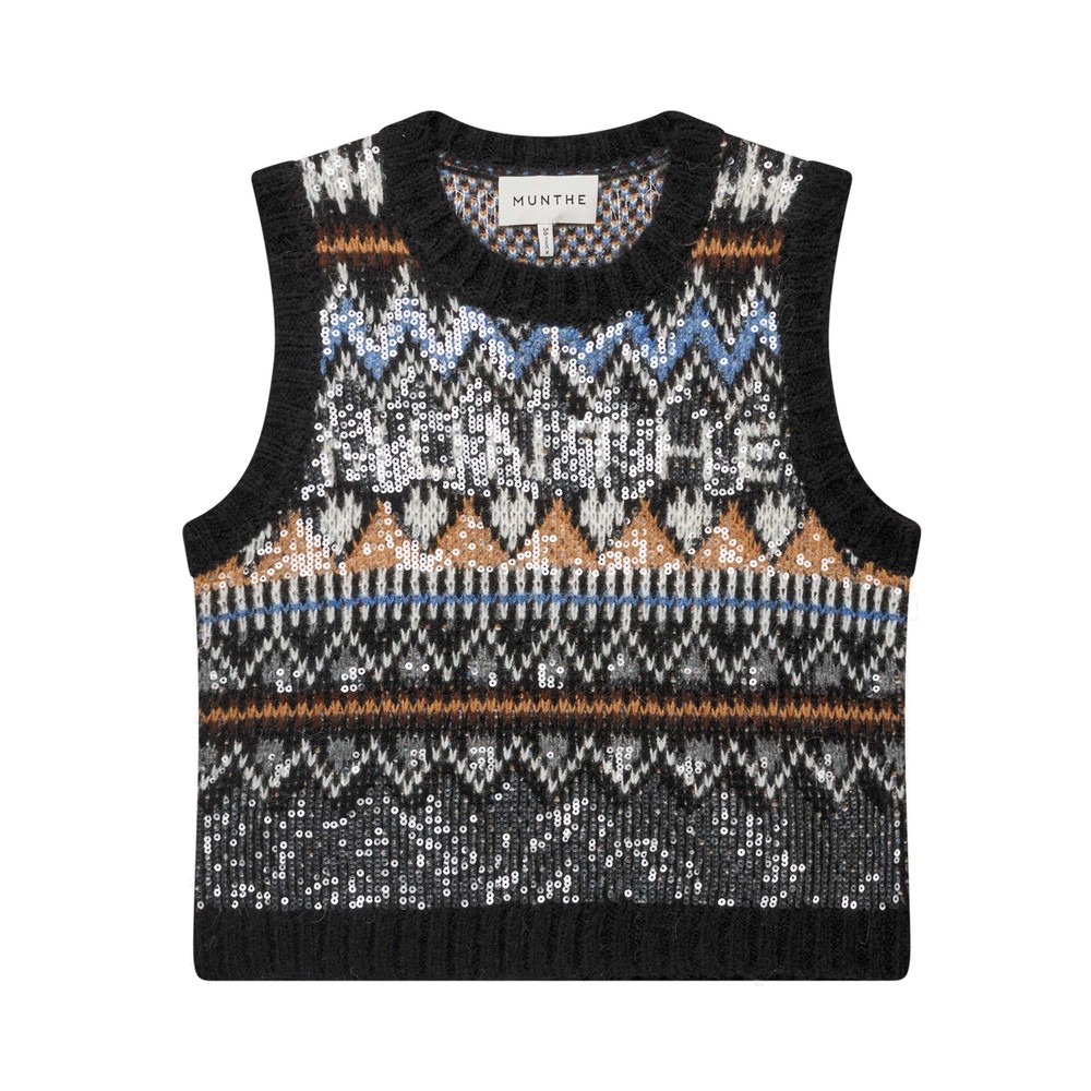 MUNTHE Vitalism Knit vest - Mix Black