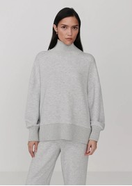 VARLEY Barker High Neck Sweatshirt - Light Grey Marl