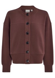 VARLEY Olwen Button Sweat Cardigan - Deep Mahogany