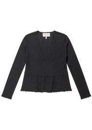 MUNTHE Visiona Knitted Top - Black
